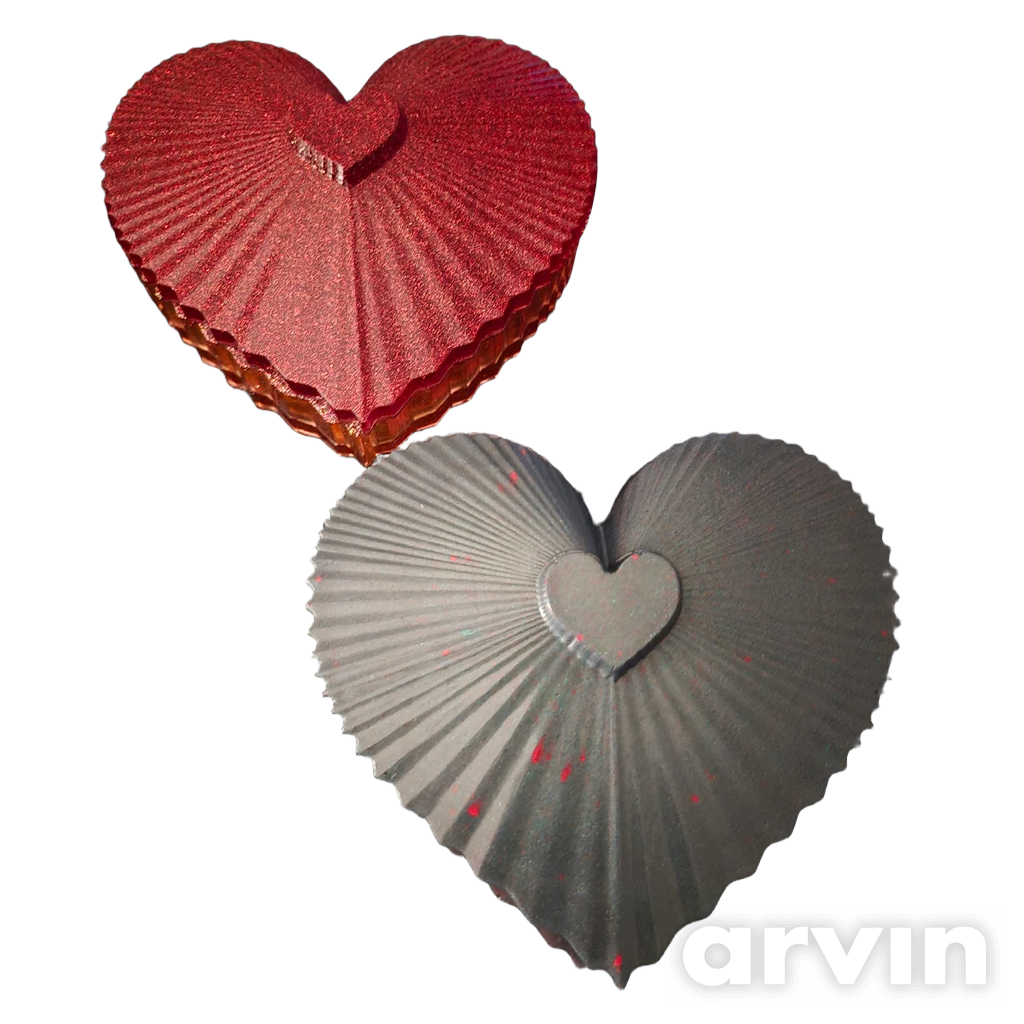 Coeur coffret — vue 2, création artisanale en résine époxy faite main à Toulon (Var)